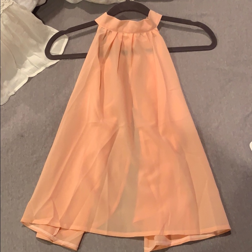 open back flowy halter neck top